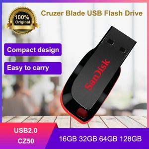 샌디스크 CZ50 USB 2.0 플래시 드라이브 128GB 64GB 32GB U 디스크 16GB USB2.0 미니 펜 드라이브 USB 메모리 플래시 USB 스틱 (컴퓨터용)