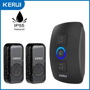 KERUI 무선 초인종 방수 야외 스마트 홈 문짝 벨, 웰컴 멜로디 차임, LED 플래시 보안, 볼륨 조절 가능