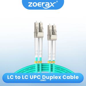 ZoeRax OM3 광섬유 패치 케이블(캐리어 등급) LC UPC - LC UPC 이중 3.0mm 50/125μm 10Gbps 다중 모드 라이저(LSZH)