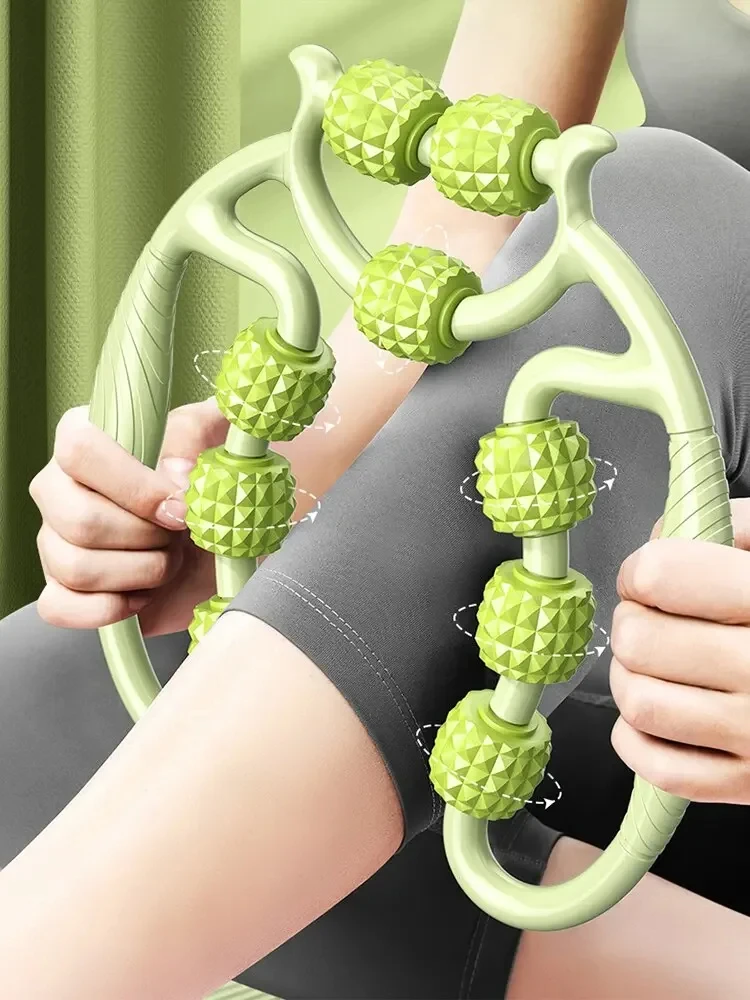 원형 다리 마사지기 - 허벅지와 종아리용 12라운드 슬리밍 및 근육 이완 장비, 다리 토닝 기구