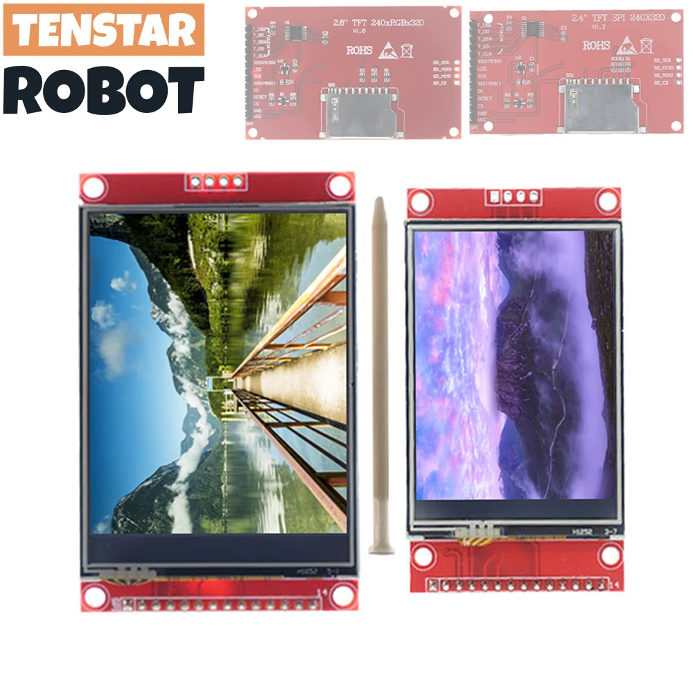터치 패널 2.4 2.8 인치 SPI TFT LCD ILI9341 드라이버 칩 직렬 포트 모듈, PBC 240x320 SPI 직렬 디스플레이, 터치 펜 포함