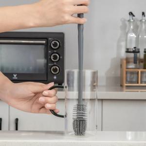 긴 손잡이 실리콘 병 브러시 청소 브러시 ​​주방 청소 컵 브러시 보온병 유리 브러시 청소 도구