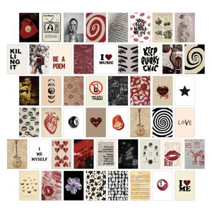 50pc 다운타운 소녀 벽 콜라주 키트 룸 장식 십대 소녀를위한 미니 다운타운 여성 포스터 빈티지 Rockstar 엽서 벽 예술