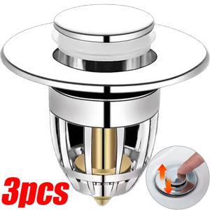 3/1PCS 유니버설 워시 분지 필터 가정용 바운스 코어 푸시 유형 드레인 필터 주방 싱크 욕실 욕조 플러그 워터 스톱