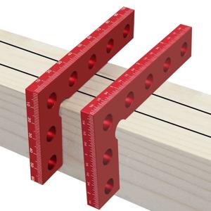 목공 90도 정밀 사각형 가장자리 마킹 도구, 알루미늄 목공 포켓 마킹 사각형 게이지, 직각 눈금자