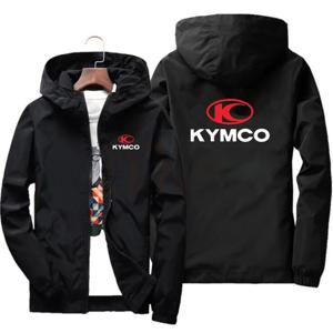 KYMCO 남성 캐주얼 슬림 피트 가을/겨울 블랙 야구 가을 패션 부티크 지퍼 자켓 2024 봄 신제품