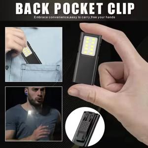 COB 손전등 4 조명 모드 토치 USB 충전식 EDC 손전등 펜 클립 스트로브 낚시 캠핑 수리 토치