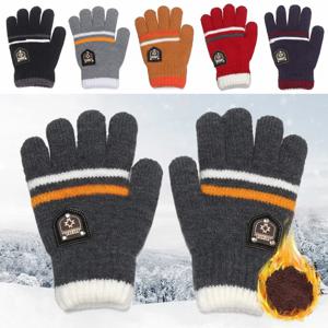 어린이 장갑 겨울 풀 핑거 장갑 니트 소프트 어린이 장갑 6-12세 남아 여아 장갑 두꺼운 보온 가을 장갑
