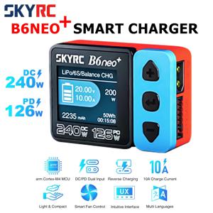​ SKYRC B6neo+ 스마트 충전기 고전력 DC240W PD126W 다국어 밸런스 충전기 600mA XT60/Type-C 소형 충전기 방전기
