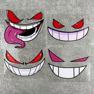 1PC 악마 웃는 얼굴 크리 에이 티브 오토바이 스티커 방수 오토바이 연료 탱크 헬멧 전기 스쿠터 선 스크린 비닐 데칼