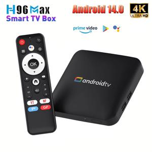 H96 MAX Amlogic S905L3 Androidtv 14.0 AI TV 박스 4K 비디오 녹화 2.4G/5G WiFi BT4.0+ Google 음성 보조 홈 셋톱 박스