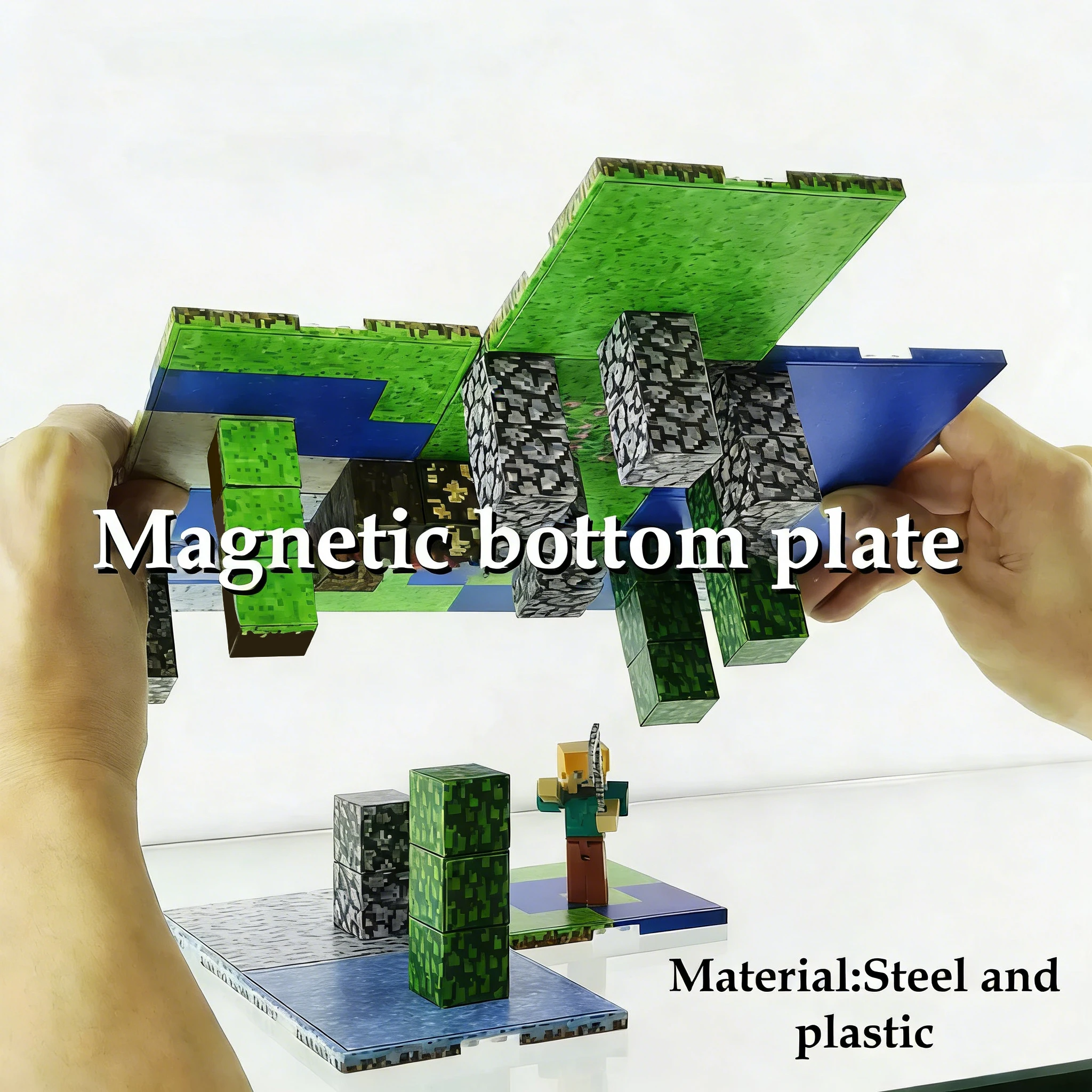 마그네틱베이스 플레이트 다양한베이스 플레이트 일치 광산 세계 마그네틱 빌딩 블록 소년과 소녀를위한 장난감 어린이 선물