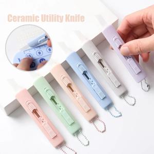 휴대용 미니 세라믹 유틸리티 나이프, 안전 블레이드, 익스프레스 박스 포장 오프너, 키체인 종이 절단, DIY 공예