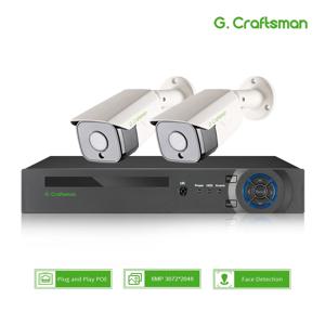 G.Craftsman 2CH XMeye 6MP POE CCTV 키트, 소니 20fps, 얼굴 인식, AI 비디오 감시, 오디오, Onvif NVR 보안 시스템