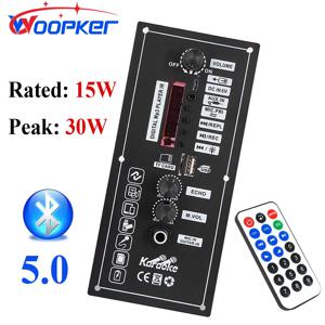 WOOPKER 리모컨 지지대 포함 앰프 보드, 3.7V, 30W 앰프, 블루투스 AUX U 디스크 마이크, 5-8 인치 스피커, 자동차 홈 DIY