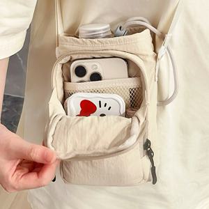 스포티 여성용 크로스바디 폰 파우치 가벼운 이중 레이어 러닝 워킹 백 스타일리쉬 컴팩트 사이즈 여름 필수템