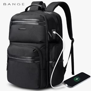 BANGE Anti-Theft 15.6 인치 노트북 배낭 남성용 학교 가방 USB 충전기 포트가있는 방수 비즈니스 여행 배낭