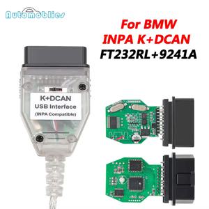 Inpa 케이블 K+DCAN FTDI FT232RL 9241A 스위치 포함 K DCAN OBD2 인터페이스 OBDII 자동차 진단 자동차 도구 K-라인 K 라인