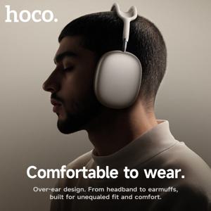 HOCO W65 새로운 Bluetooth 5.4 헤드폰 오버 이어 빅 이어폰 Hifi 오디오 음악 스포츠 게임용 헤드셋, Iphone Android 용 마이크 포함