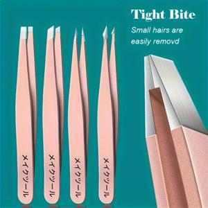 4개 세트 전문 눈썹 제모 스플린터 핀셋 세트 매우 간편하고 편안하게 제거하기에 완벽합니다.