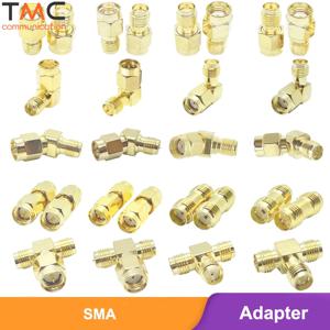 SMA 커넥터 키트 SMA - RP-SMA 남성 여성 어댑터 RPSMA 45 90 135도 각도 직선 동축 커넥터 WiFi 안테나 분배기