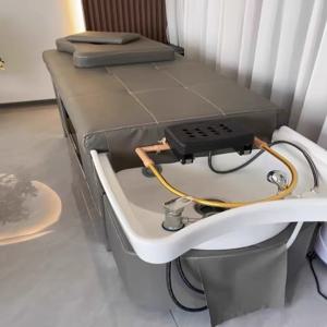 미용실용 태국식 마사지 샴푸 베드, 세라믹 세면대 헤드 테라피 물 순환 훈증