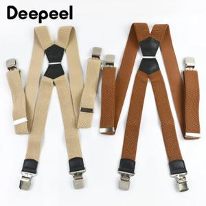 3.8*120cm 남성용 4 클립 서스펜더 성인 남성 조정 탄성 스트랩 X 형 서스펜더 바지 남성용 하네스 DIY 정장 액세서리