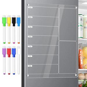 자석 아크릴 캘린더 냉장고 화이트보드 식료품 목록 냉장고 보드 드라이 이레이저 보드 오늘 할 일 목록 이번 주