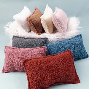 신생아 사진 소품 테디 플란넬 아기 베개 소년 소녀 사진 포즈 베개 ​ 사진 쿠션 샤워 선물용 푹신한 소프트 매트