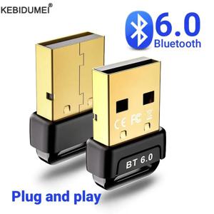 USB 블루투스 6.0 어댑터 블루투스 5.4 동글 (PC 윈도우 11/10/8.1용) 키보드/마우스용 블루투스 수신기 및 송신기