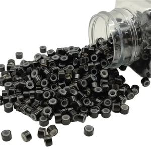 1000개 헤어 익스텐션 마이크로 링 링크 비즈 5mm 실리콘 라이닝 비즈 인모 익스텐션 도구-다채로운 색상