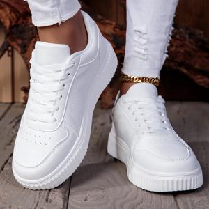 남성용 레트로 스트리트 스포츠 신발-경량 사계절 스케이트보드 신발, PU 갑피 및 EVA 밑창, 통기성 있는 패브릭 안감, 레이스업