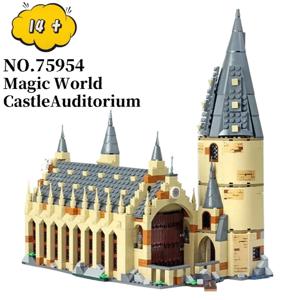 878PCS 매직 캐슬 마법 학교 건물 모델 75954 마법 학교 건물 키트와 호환 어린이 DIY 생일 선물