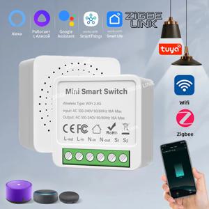 Tuya WiFi/Zigbee 3.0 스마트 스위치 미니 차단기 DIY 모듈 원격 타이머 무선 조명 제어 스마트 라이프 알렉사 구글과 호환