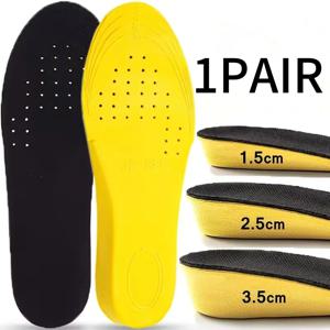 1쌍 1.5-3.5cm 키높이 깔창 여성 남성용 힐 리프트 노란색 신발 깔창 충격 흡수 깔창