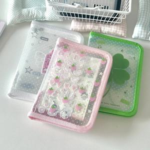 귀여운 A6 문구류 보관 폴더 파일 PP 트윌 지퍼 파우치 문서 가방 지퍼 파일 폴더 학교 사무용품