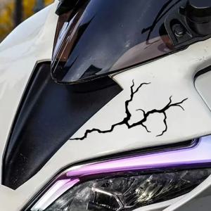 1개 반사형 번개 모양 오토바이 스티커 방수 안전 운전용 모터바이크 헬멧 연료 탱크 DIY 스쿠터 비닐 데칼