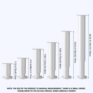 조절 가능한 헤비듀티 금속 지지대 다리 1개, 높이 연장 가능 - 견고한 현대적인 디자인, 쉽게 매칭 및 설치 가능, 커피 테이블 다리 연장 장치, 테이블/캐비닛/의자에 적합, 흰색