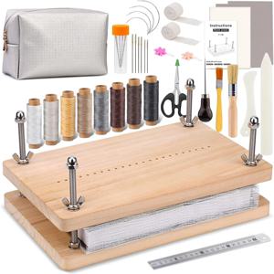 IMAZY 제본 재료 키트 제본 용품 책 제작 키트 천 본폴더 송곳 바늘 왁스 실 포함