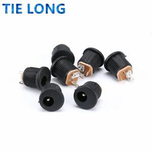 10/5/2Pcs DC-022 5.5x2.1mm DC 전원 소켓 플러그 잭 DC 커넥터 원형 구멍 나사 너트 인터페이스 패널 장착 DC022 5.5-2.1