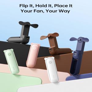 JISULIFE 휴대용 선풍기 미니 휴대용 선풍기, 보조배터리 손전등 기능, 3 in 1 포켓 선풍기, USB 4500mAh 충전