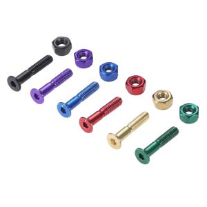 너트가있는 8Pcs 탄소강 스케이트 보드 트럭 나사 롱 보드 스케이트 보드 교량 교체 네일 나사 볼트 하드웨어 25.4mm/1