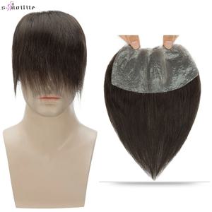 S-noilite 남자 헤어 라인 13g 전면 남자 머리 자연 머리 인간 남성 교체 시스템 0.16mm PU 헤어 피스 보이지 않는 확장