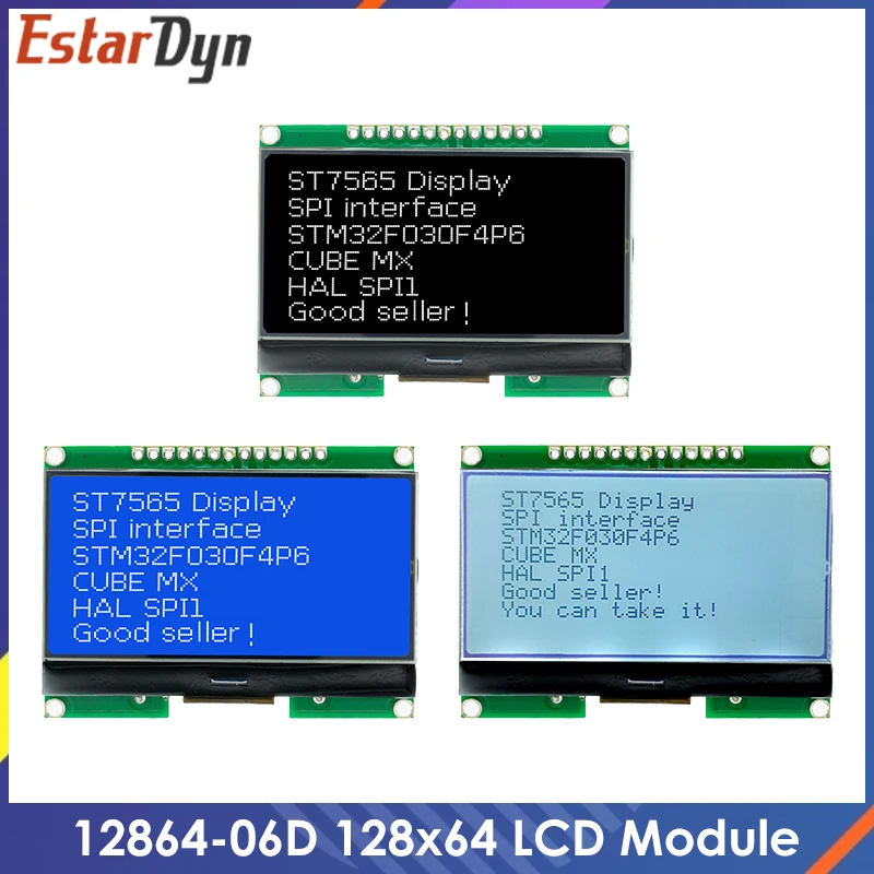 Lcd12864 12864-06D, 12864, LCD 모듈, COG, 중국어 글꼴, 도트 매트릭스 화면, SPI 인터페이스