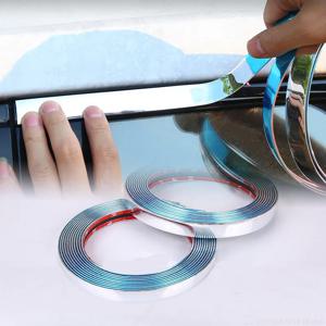 2CM/3CM 크롬 몰딩 트림 자동차 도어 프로텍터 스티커 스트립 범퍼 그릴 자동차 충돌 방지 테이프 도어 엣지 가드 플레이트 스티커