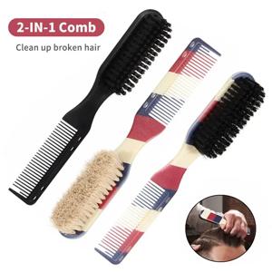 새로운 스타일 이발사 목 먼지 떨이 브러시 양면 줄무늬 살롱 스타일링 도구 제모 얼굴 수염 깨끗한 면도 브러쉬