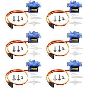 마이크로 서보 모터, 미니 서보 모터 키트, 플라스틱 기어, 180 도 서보, Rc 자동차 비행기, Arduino, Sg90, 9g, 6 개