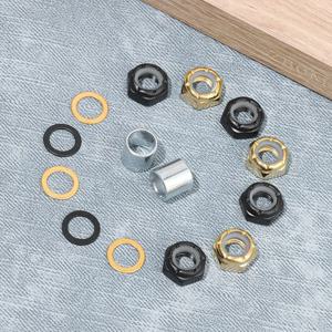 16pcs 스케이트 보드 트럭 하드웨어 키트 스페이서 액슬 너트 및 스피드 링 야외 스케이트 보드 및 롱 보드 부품 액세서리