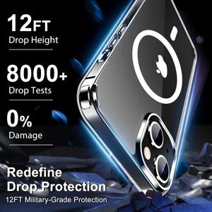 아이폰용 맥세이프 마그네틱 무선 충전 케이스, 투명 보호 후면 커버, 아이폰 15, 14, 13, 12, 11 프로 맥스, X, XR, 7, 8 플러스