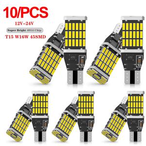 10PCS T15 W16W 921 912 T16 T10 902 LED 전구 높은 전력 45pcs 4014SMD 슈퍼 밝은 1200LM 자동차 반전 빛 흰색 교체